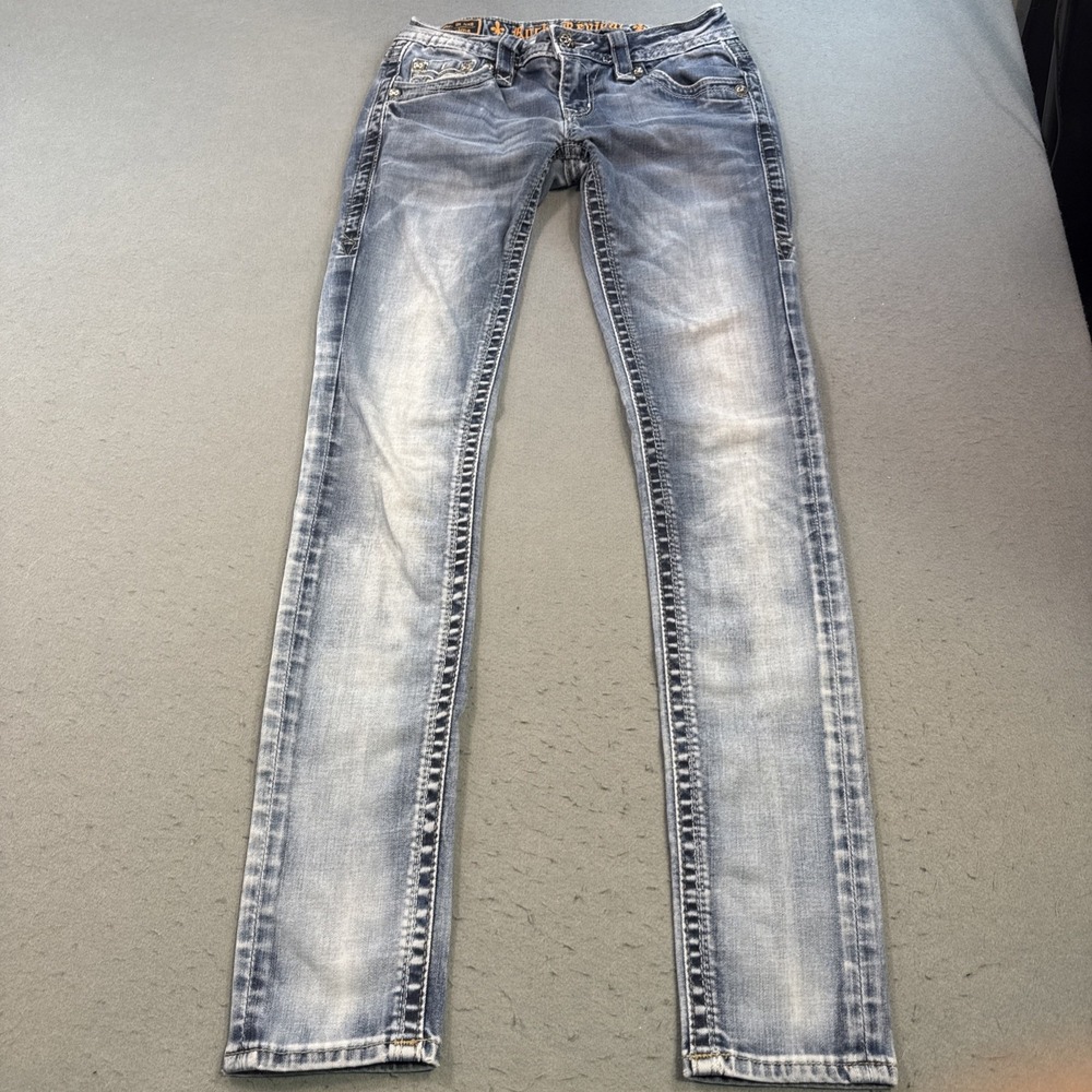 Rock Revival JEANS Womens 26x31.5 ALIVIA Easy SKINNY EMBELISHED THICK STITCH - Picture 3 of 10